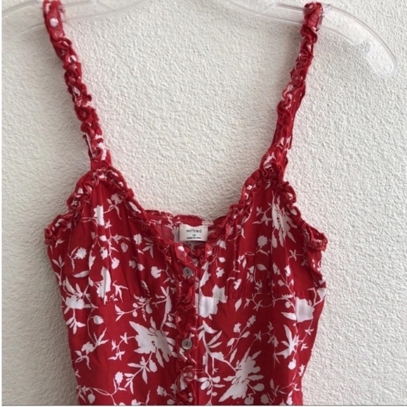 Aritzia Wilfred Lealia Floral Ruffle Button Midi Dress - Picture 5 of 8